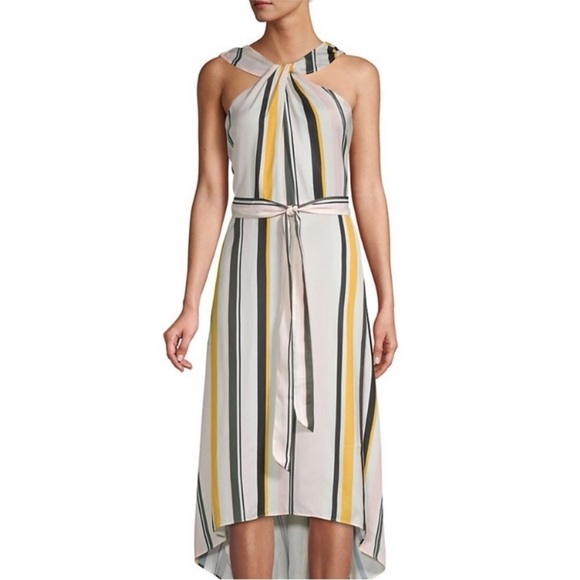 Ava & Aiden Tropical Stripe Halter Dress - Picture 2 of 4